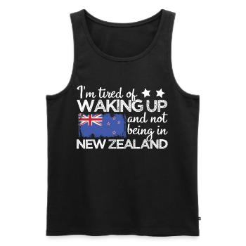 I'm Tired Waking Up Not Being In New Zealand - Men's Premium Organic Tank Top - black - Front - Michal (187cm)