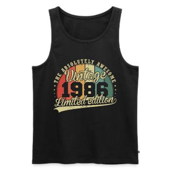 Vintage 1986 Vinatge Retro Birthday Gift - Men's Premium Organic Tank Top - black - Front - Michal (187cm)