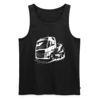 Pouvoir du Roi de la Route - Débardeur bio Premium Homme - noir - Devant - AI Model Male 178 light (178cm)