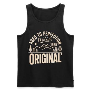 März 1965 – Legende der Gipfel und Berge - Männer Premium Bio Tank Top - Schwarz - Vorne - Michal (187cm)