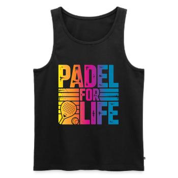 Padel à vie - Débardeur bio Premium Homme - noir - Devant - Michal (187cm)