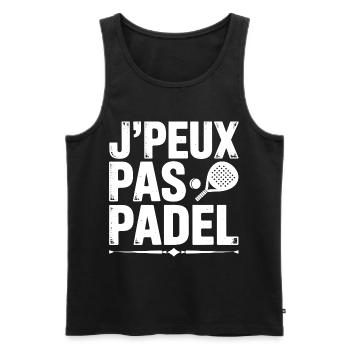 Ich kann nicht. Ich habe ein Padel-Geschenk für den Padelspieler. - Männer Premium Bio Tank Top - Schwarz - Vorne - Michal (187cm)
