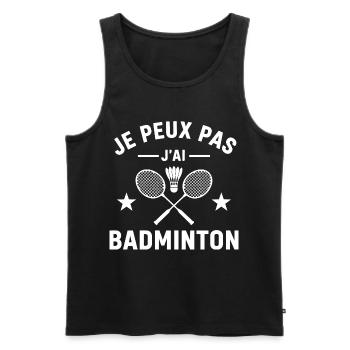 Ich kann nicht Badminton haben - Männer Premium Bio Tank Top - Schwarz - Vorne - Michal (187cm)
