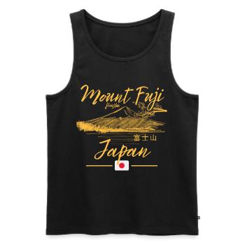Mount Fuji Sonnenmeer Design - Männer Premium Bio Tank Top - Schwarz - Vorne - AI Model Male 178 light (178cm)