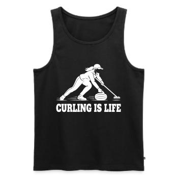 Curling Is Life Winter Sports Fan - Débardeur bio Premium Homme - noir - Devant - AI Model Male 178 light (178cm)