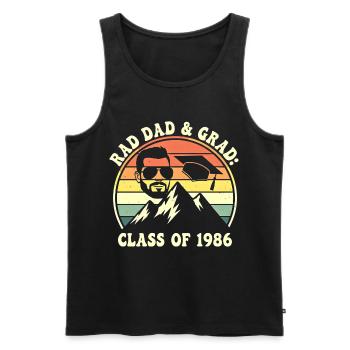 Rad Dad Grad Class of 1986 Retro - Men's Premium Organic Tank Top - black - Front - AI Model Male 178 light (178cm)