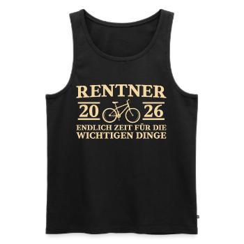 Pensionés 2026 Bicyclette : Cycliste à la retraite à la retraite à partir d’aujourd’hui - Débardeur bio Premium Homme - noir - Devant - Michal (187cm)
