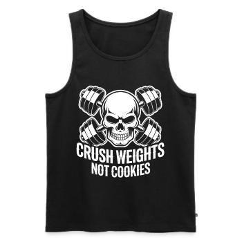 Crush Weights Gym No Sugar - Men's Premium Organic Tank Top - black - Front - AI Model Male 178 light (178cm)