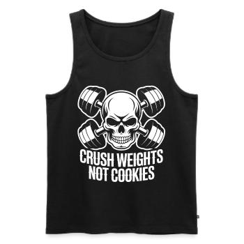 Crush Weights Gym kein Zucker - Männer Premium Bio Tank Top - Schwarz - Vorne - AI Model Male 178 light (178cm)
