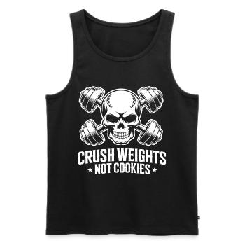 Crush Weights Gym No Sugar - Men's Premium Organic Tank Top - black - Front - AI Model Male 178 light (178cm)