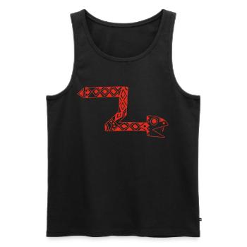 Serpent totem rouge - Débardeur bio Premium Homme - noir - Devant - AI Model Male 178 light (178cm)