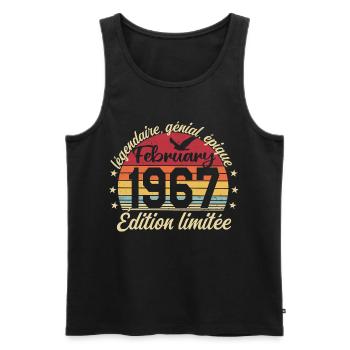 February 1967 Birthday February 1967 Retro 1967 - Men's Premium Organic Tank Top - black - Front - Michal (187cm)