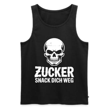 Zucker Schädel Snack Dich Weg - Männer Premium Bio Tank Top - Schwarz - Vorne - AI Model Male 178 light (178cm)