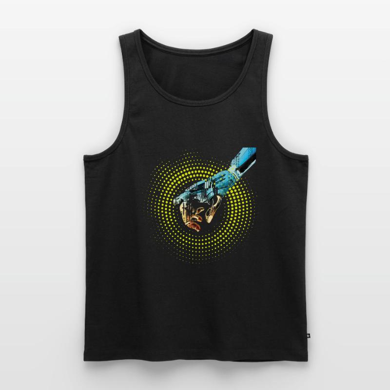 computer hand roboter KI digital cyborg code pc  Männer Premium Bio Tank Top