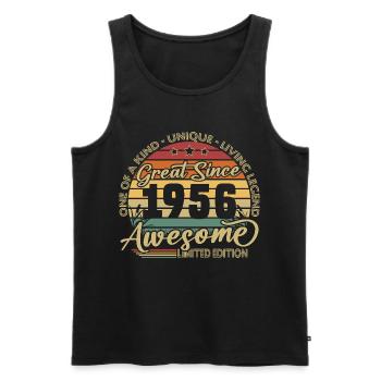 Cadeau de 70e anniversaire 1956 Vintage Retro - Débardeur bio Premium Homme - noir - Devant - Michal (187cm)