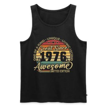 50th Birthday Gift 1976 Vintage Retro - Men's Premium Organic Tank Top - black - Front - Michal (187cm)