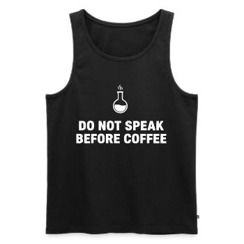 Ne parlez pas avant le café - Débardeur bio Premium Homme - noir - Devant - AI Model Male 178 light (178cm)