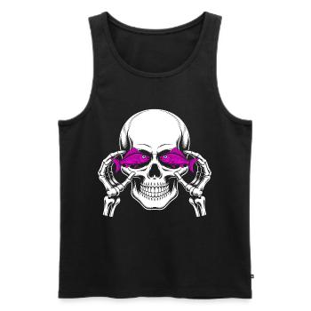 Skull and crossbones with fish - Men's Premium Organic Tank Top - black - Front - Michal (187cm)