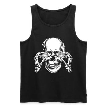 Skull with Fish Eyes - Men's Premium Organic Tank Top - black - Front - AI Model Male 178 light (178cm)