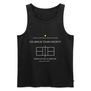 Tie-Break Tears Society Tee - Männer Premium Bio Tank Top - Schwarz - Vorne - AI Model Male 178 light (178cm)