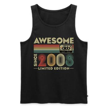 18th Birthday Gift 2008 Vintage Retro - Men's Premium Organic Tank Top - black - Front - Michal (187cm)