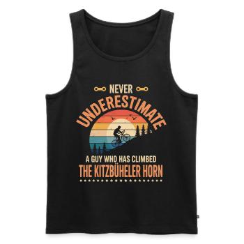 Ein Typ, der das TKitzbüheler Horn bestiegen hat - Männer Premium Bio Tank Top - Schwarz - Vorne - Michal (187cm)