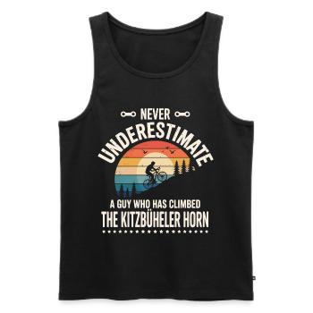 ein Kerl, der das Kitzbüheler Horn bestiegen hat - Männer Premium Bio Tank Top - Schwarz - Vorne - Michal (187cm)