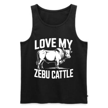 Liebe mein Zebu Vieh - Männer Premium Bio Tank Top - Schwarz - Vorne - AI Model Male 178 light (178cm)