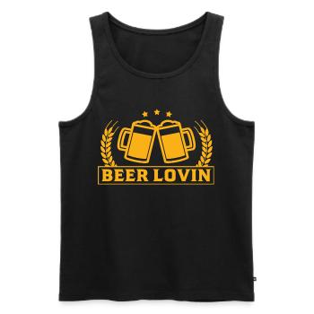 Chopes de bière Love Beer Toasts Célébrations de fête - Débardeur bio Premium Homme - noir - Devant - Michal (187cm)