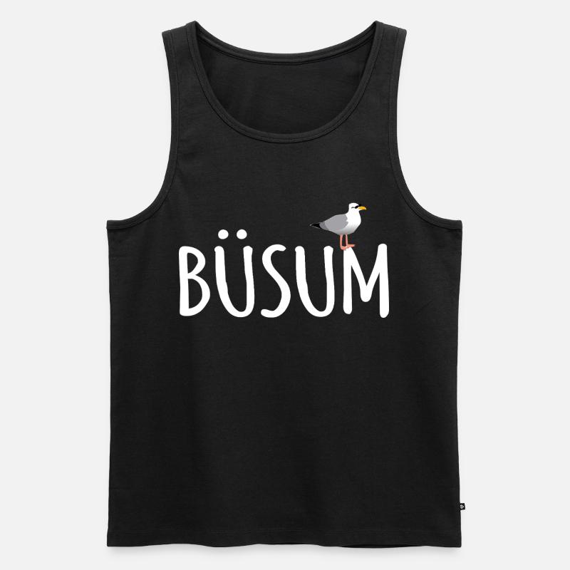 Büsum Möwe - Männer Premium Bio Tank Top - Schwarz