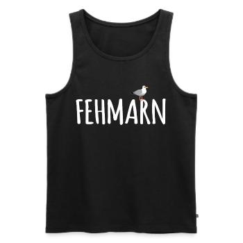 Fehmarn Seagull - Men's Premium Organic Tank Top - black - Front - AI Model Male 178 light (178cm)
