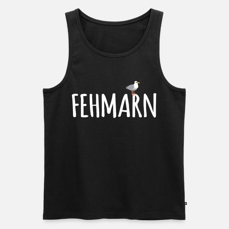 Fehmarn Möwe - Männer Premium Bio Tank Top - Schwarz
