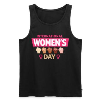 Don de la Girl Power pour la Journée internationale des femmes - Débardeur bio Premium Homme - noir - Devant - Michal (187cm)