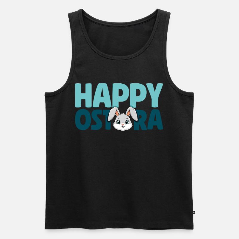 Happy Ostara Rabbit Bunny Easter Ostara - Men's Premium Organic Tank Top - black