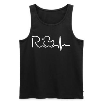 Enfin, pension - retraite - retraite - Débardeur bio Premium Homme - noir - Devant - AI Model Male 178 light (178cm)