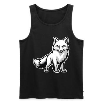 Arctic Fox Arctic White Animal Nature Logo - Men's Premium Organic Tank Top - black - Front - AI Model Male 178 light (178cm)