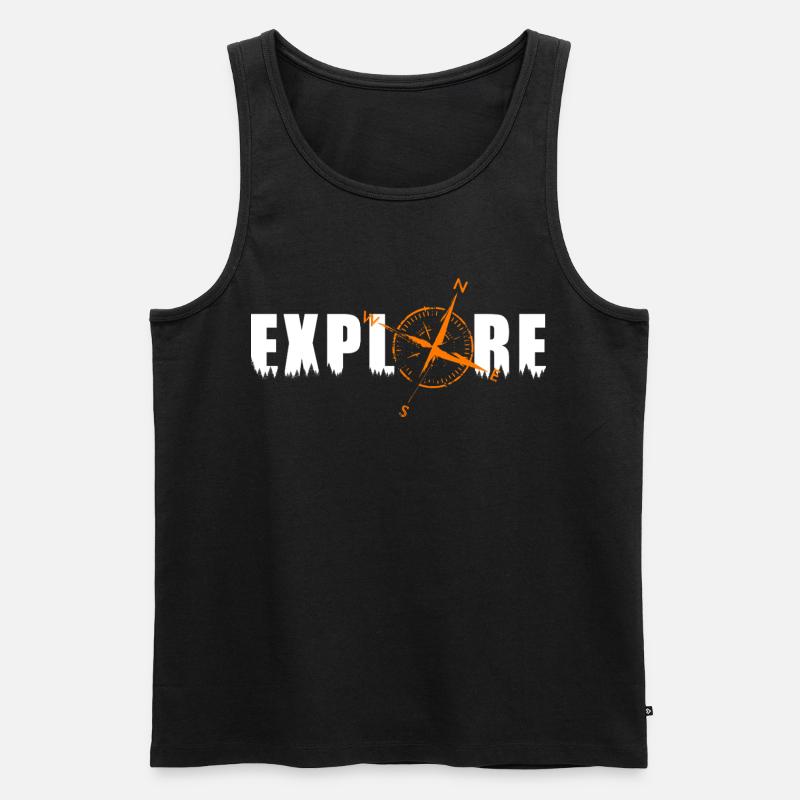 Explore Motiv mit einem Kompass - Männer Premium Bio Tank Top - Schwarz