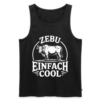 Zebu Einfach Cool Logo - Männer Premium Bio Tank Top - Schwarz - Vorne - AI Model Male 178 light (178cm)