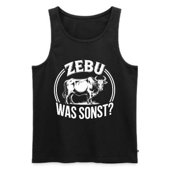 Zebu What else? Graphics - Men's Premium Organic Tank Top - black - Front - AI Model Male 178 light (178cm)