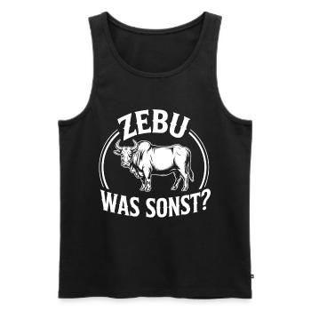 Zebu Was Sonst Retro Logo - Männer Premium Bio Tank Top - Schwarz - Vorne - AI Model Male 178 light (178cm)