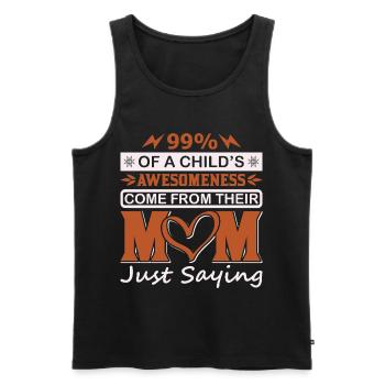 99 % Kinder-Großartigkeit kommt vom Mutter-Shirt - Männer Premium Bio Tank Top - Schwarz - Vorne - AI Model Male 178 light (178cm)