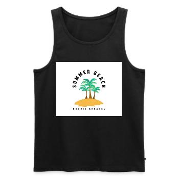 Sommerstrand Palmeninsel Hoodie - Männer Premium Bio Tank Top - Schwarz - Vorne - Michal (187cm)