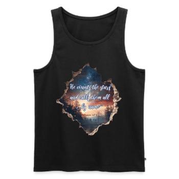 Bibelvers Christlich Religiös - Männer Premium Bio Tank Top - Schwarz - Vorne - AI Model Male 178 light (178cm)
