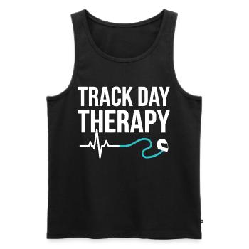 Track Day Therapy Motorsport Motif - Men's Premium Organic Tank Top - black - Front - AI Model Male 178 light (178cm)