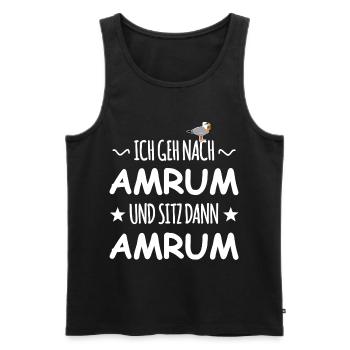 Amrum with schnapps seagull - Men's Premium Organic Tank Top - black - Front - AI Model Male 178 light (178cm)