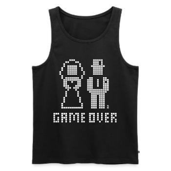Game Over (Mariage, enterrement de vie de garçon, mariée et marié, Pixel / W) - Débardeur bio Premium Homme - noir - Devant - Michal (187cm)