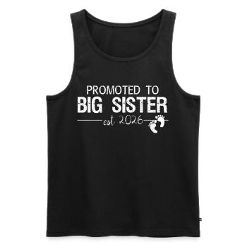 Promoted To Big Sister 2026 Shirt - Men's Premium Organic Tank Top - black - Front - Michal (187cm)