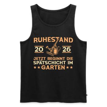 Don de jardin de retraite pour jardinier 2026 - Débardeur bio Premium Homme - noir - Devant - Michal (187cm)