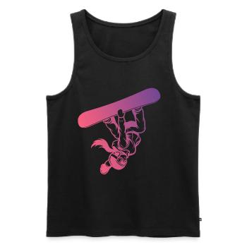Slopestyle Salto Freestyle Wintersport Action - Männer Premium Bio Tank Top - Schwarz - Vorne - AI Model Male 178 light (178cm)