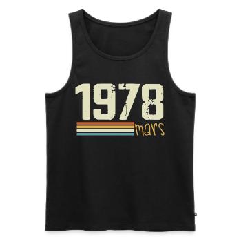 Vintage March 1978 - Men's Premium Organic Tank Top - black - Front - Michal (187cm)